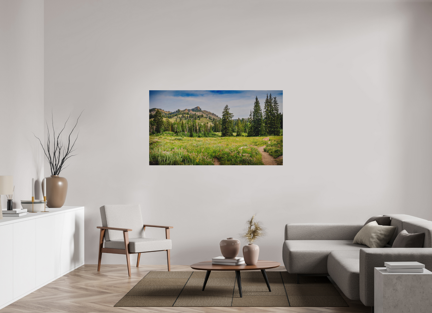 64 x 36″, Silver based metal Mount Magog, Naomi Wilderness, Utah